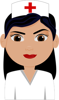 Cartoon Nurse Portrait PNG with transparent background