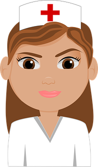 Cartoon Nurse Portrait PNG with transparent background
