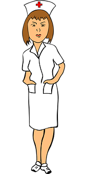 Cartoon Nurse Standing Clipart PNG with transparent background