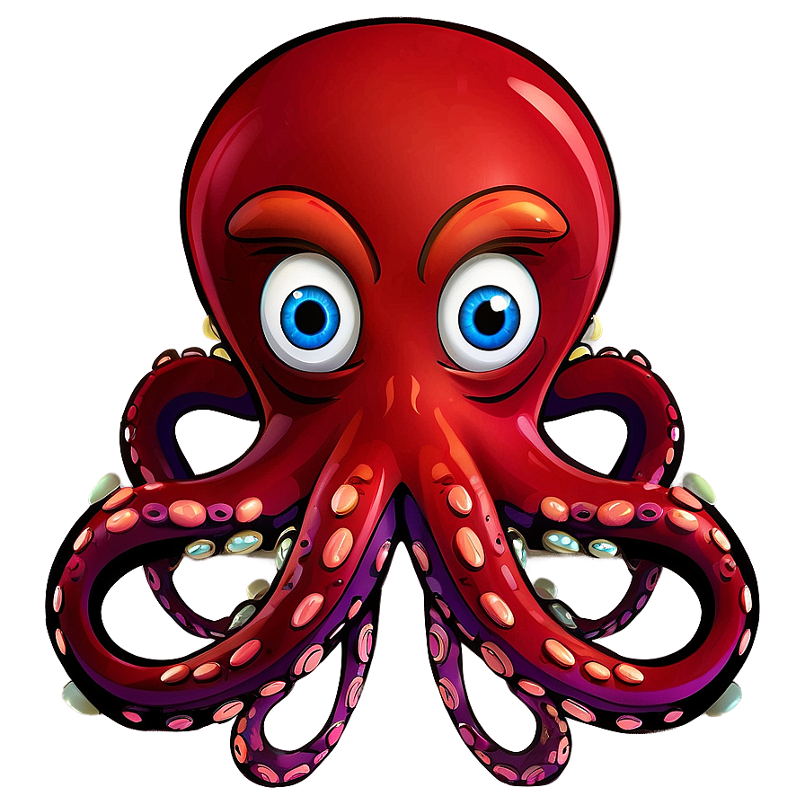 Cartoon Octopus Character PNG vtr PNG with transparent background