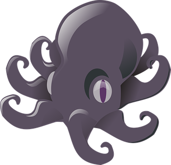 Cartoon Octopus Graphic PNG with transparent background
