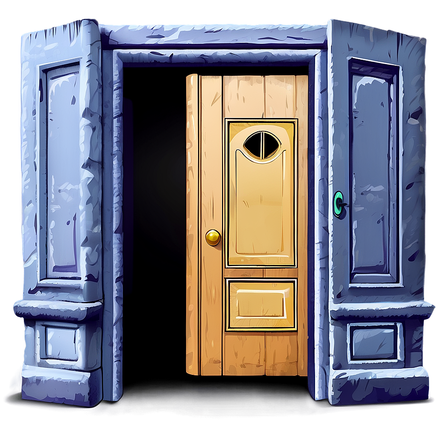 Cartoon Open Door Art Png 44