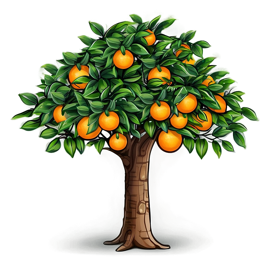 Cartoon Orange Tree Png 85