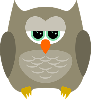 Cartoon_ Owl_ Vector_ Illustration PNG with transparent background