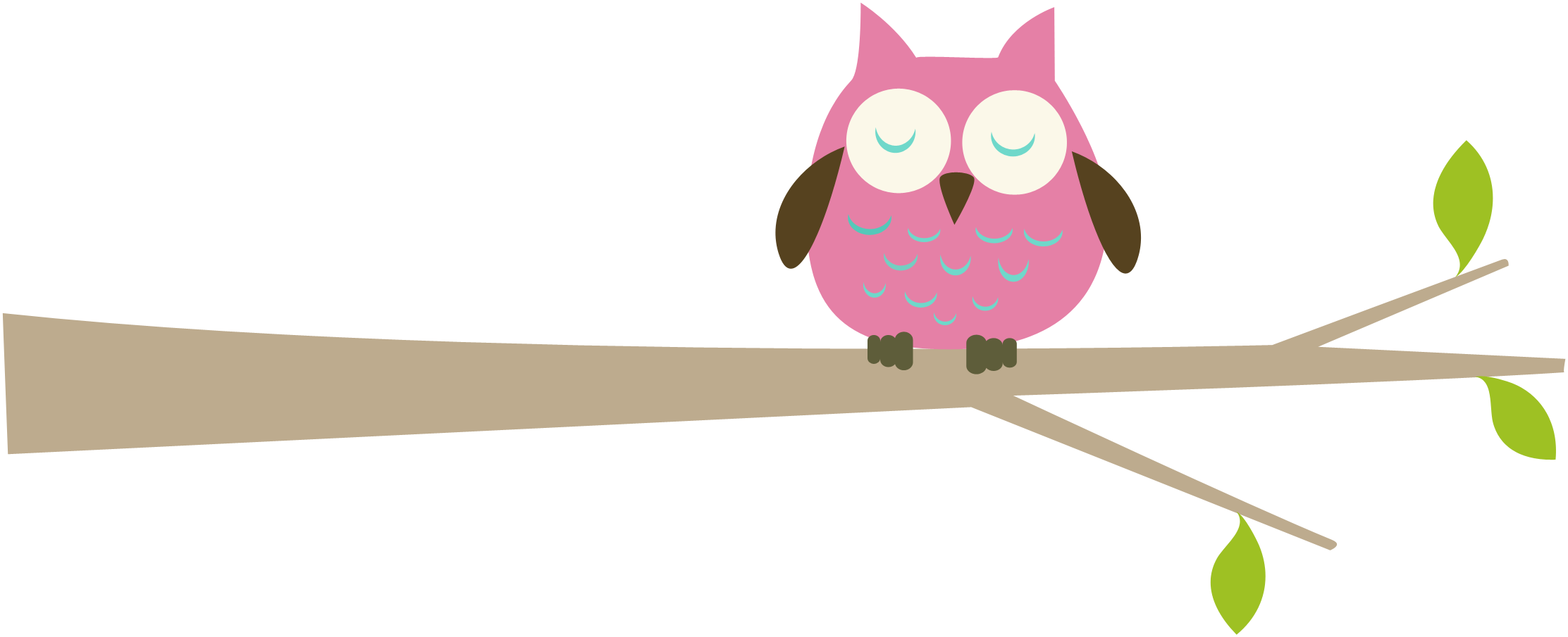 Cartoon Owlon Branch PNG with transparent background