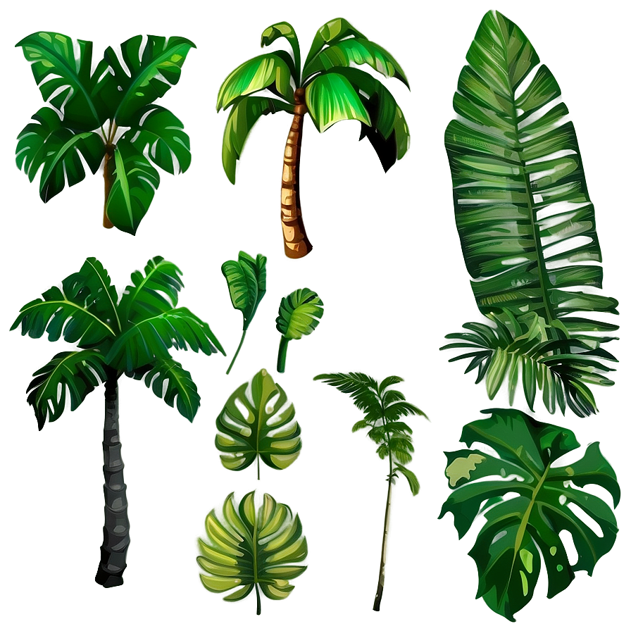 Cartoon Palm Leaves PNG 29 PNG with transparent background