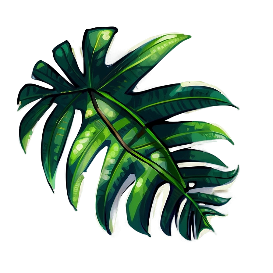 Cartoon Palm Leaves PNG cyk PNG with transparent background