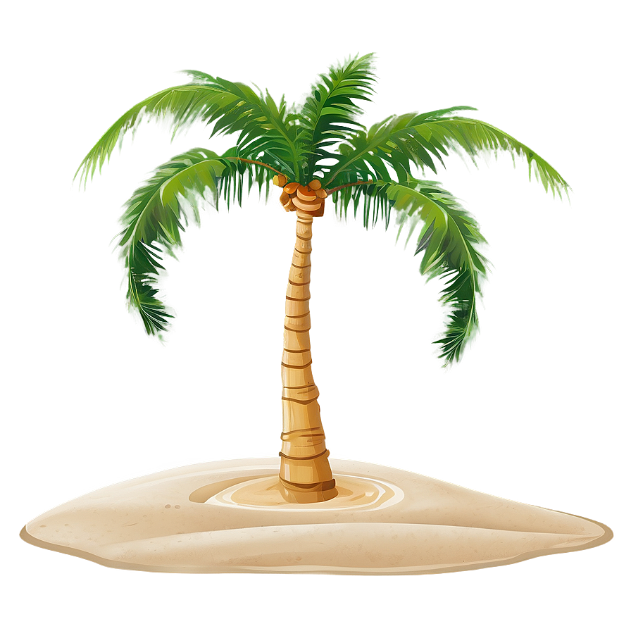 Cartoon Palm Tree And Sand Png 06212024