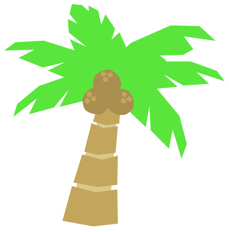 Cartoon Palm Tree Graphic PNG with transparent background