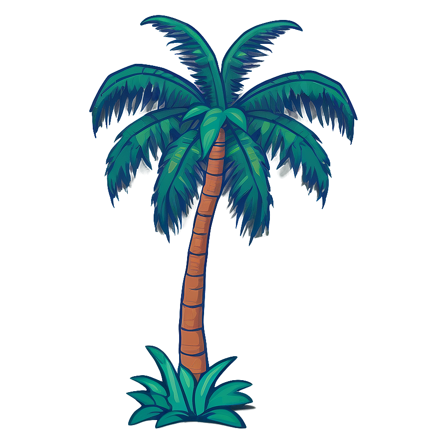 Cartoon Palm Tree Illustration PNG 06212024 PNG image with a transparent background, free high-resolution download