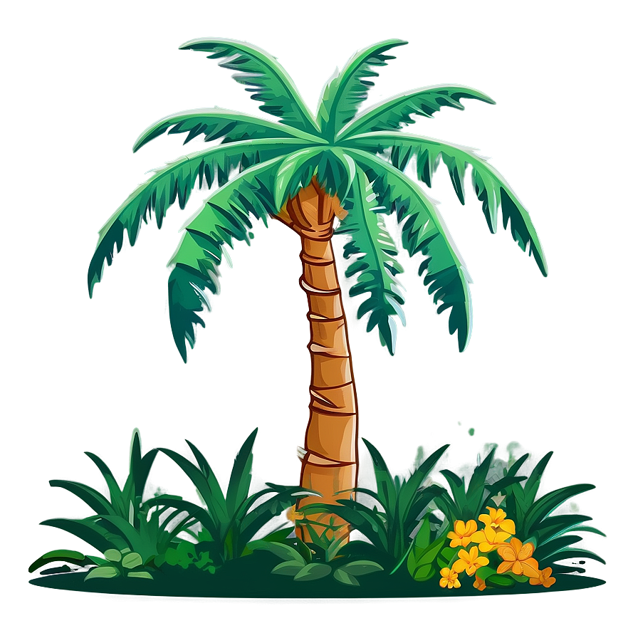 Cartoon Palm Tree Landscape Png Ulw