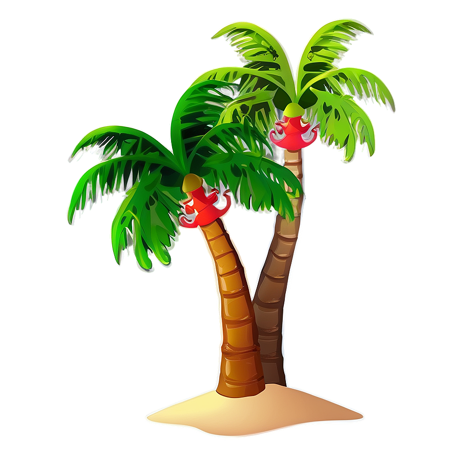 Cartoon Palm Tree On Island Png 06212024