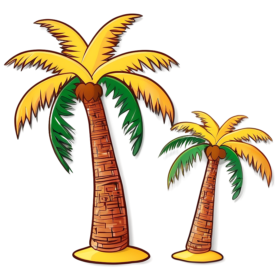 Cartoon Palm Tree Sunset Png 06212024