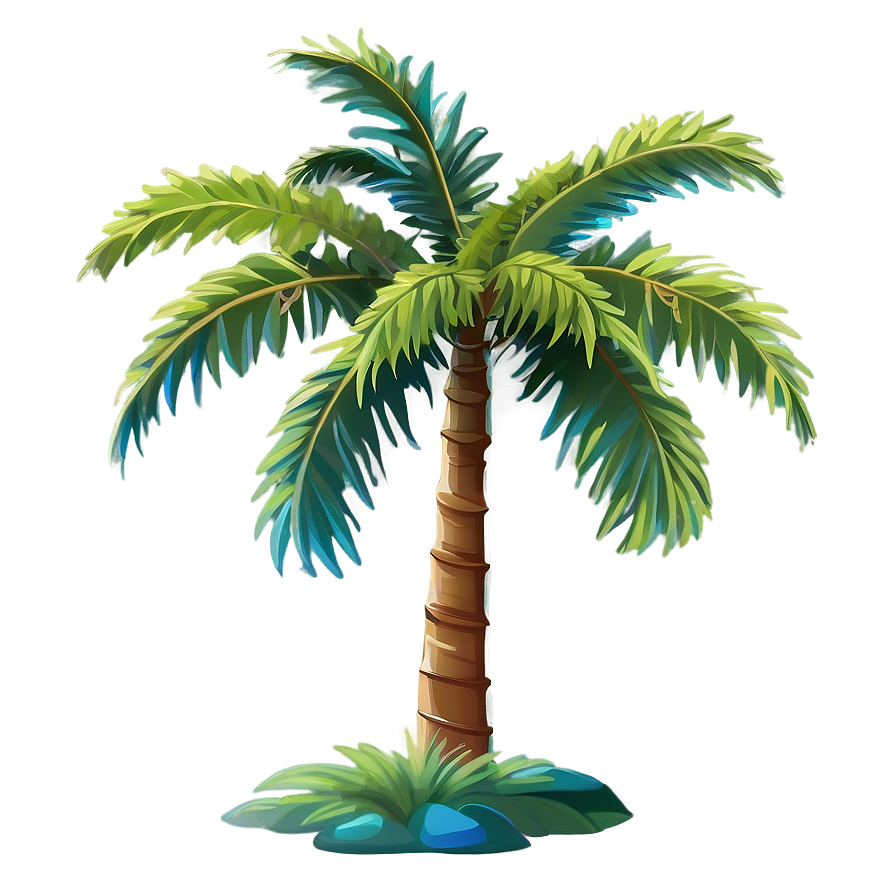 Cartoon Palm Tree With Sun Png 10