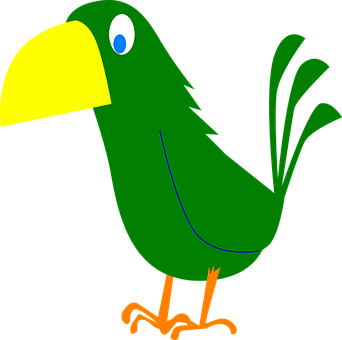 Cartoon Parrot Profile PNG with transparent background