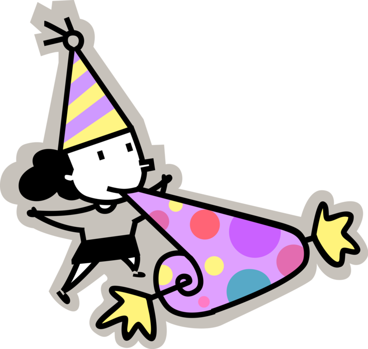 Cartoon Party Whistle Celebration