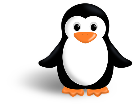 Cartoon Penguin Black Background PNG with transparent background