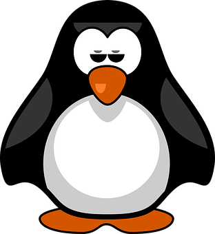 Cartoon Penguin Graphic PNG with transparent background