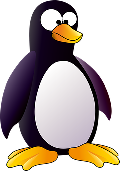 Cartoon Penguin Graphic PNG with transparent background