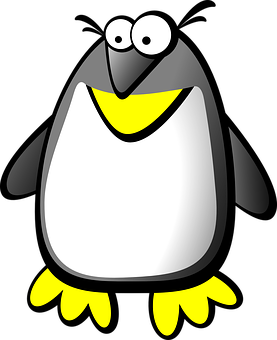 Cartoon Penguin Graphic PNG with transparent background
