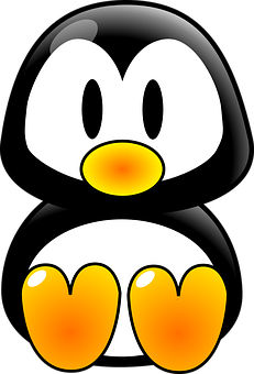 Cartoon Penguin Graphic PNG with transparent background