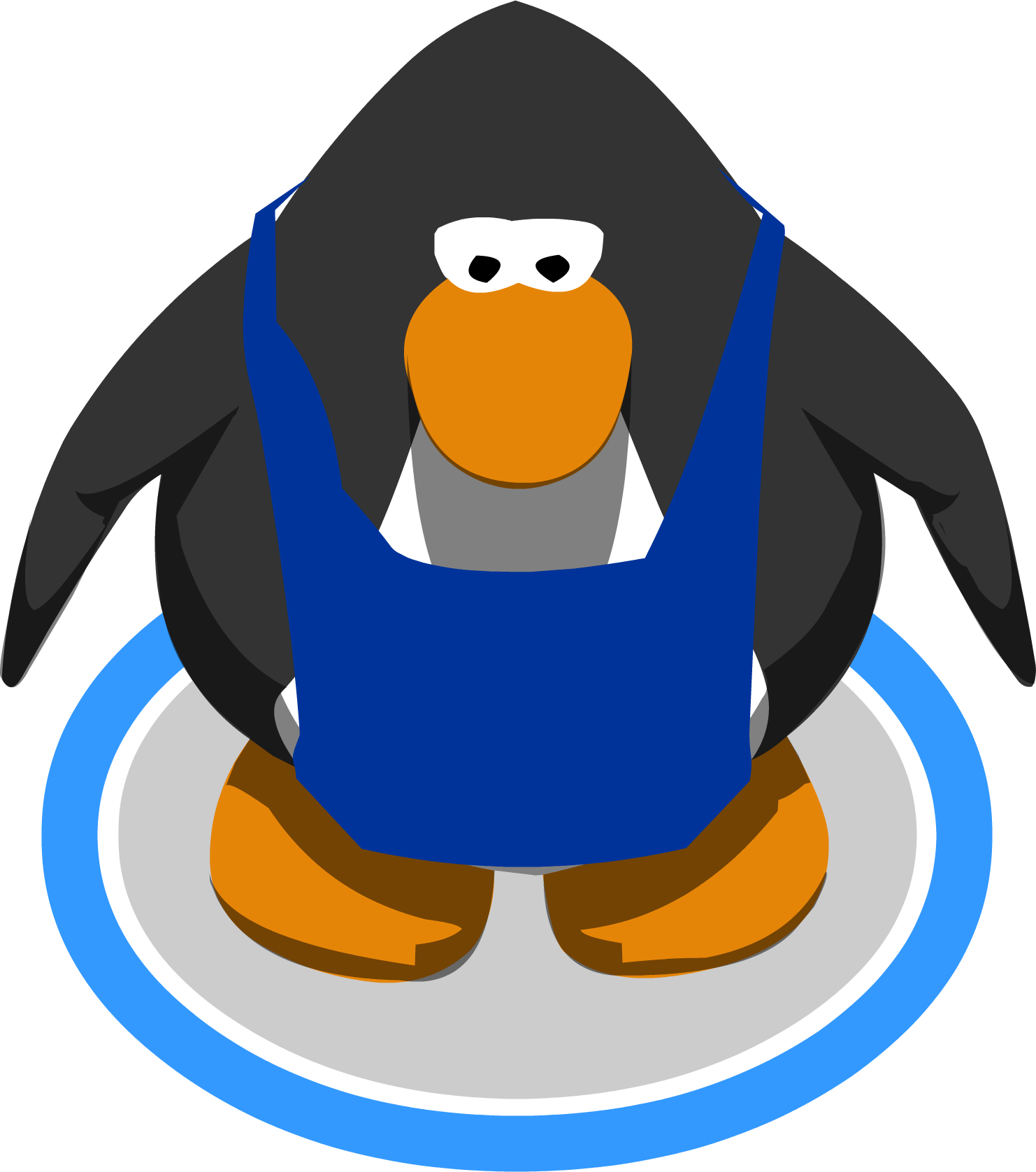 Cartoon Penguinin Blue Apron