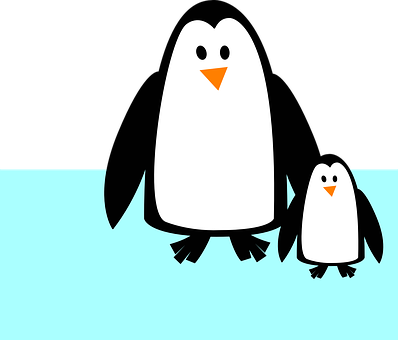 Cartoon Penguins Family