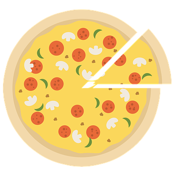 Cartoon Pepperoni Pizza Slice Removed