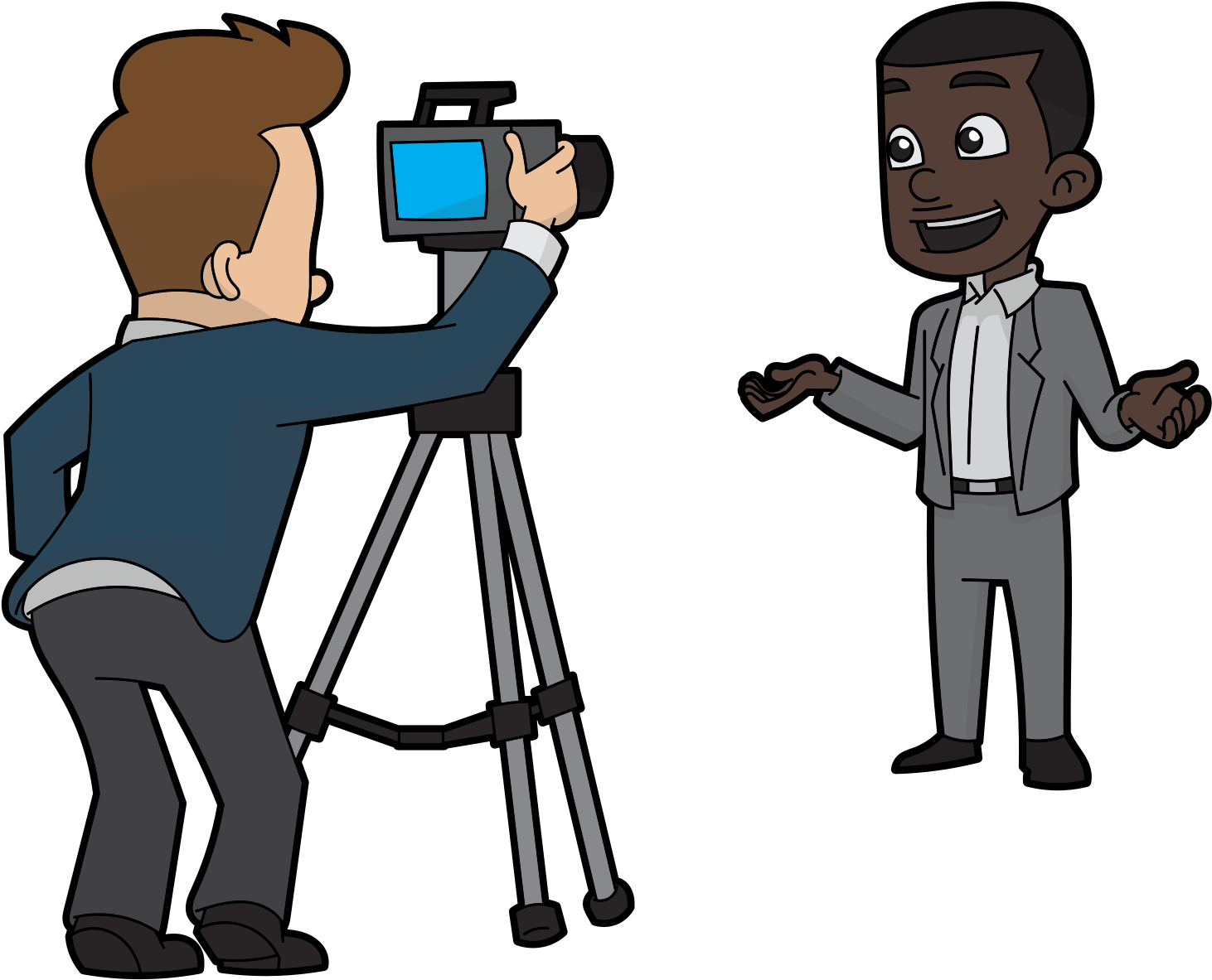 Cartoon Photographer Capturing Man