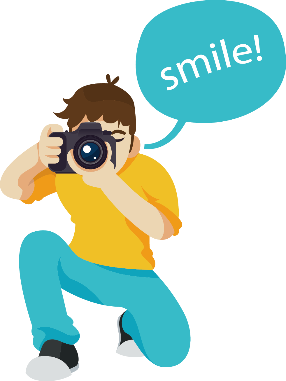 Cartoon Photographer Capturing Smile