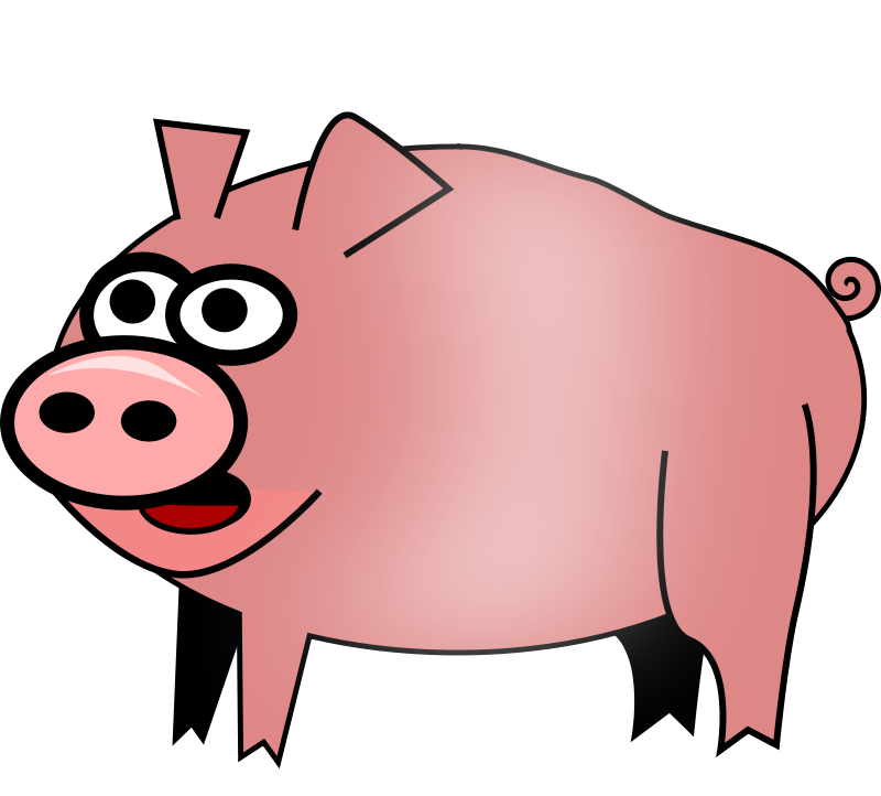 Cartoon Pig Black Background