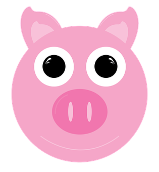 Cartoon Pig Face Graphic PNG with transparent background
