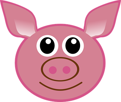 Cartoon Pig Face Graphic PNG with transparent background