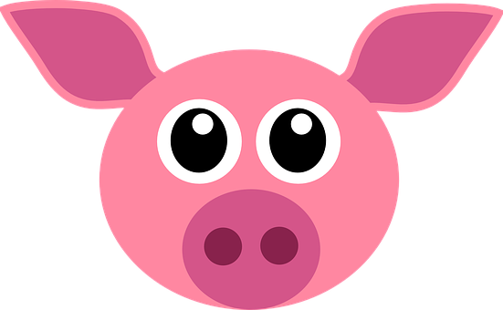 Cartoon Pig Face Graphic PNG with transparent background