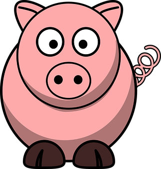 Cartoon Pig Standing PNG with transparent background