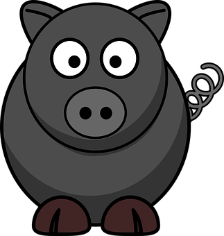 Cartoon Pig Vector Illustration PNG with transparent background