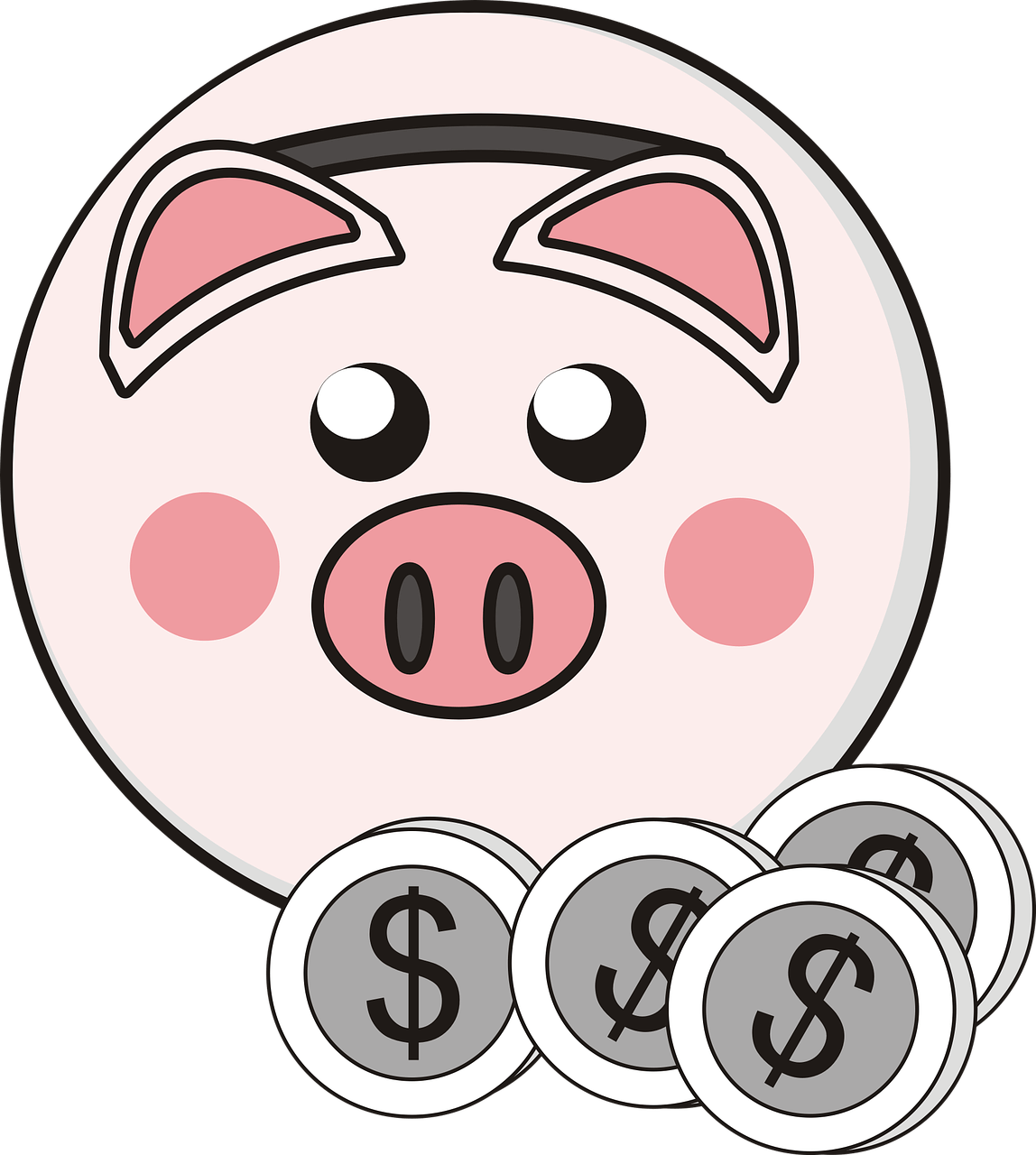 Cartoon Piggy Bankand Coins.png