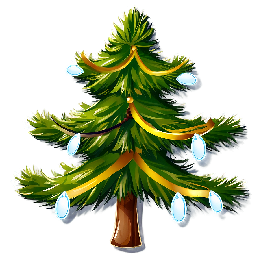 Cartoon Pine Tree Christmas Png Fua