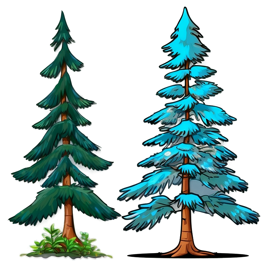 Cartoon Pine Trees PNG 05252024 PNG image with a transparent background, free high-resolution download