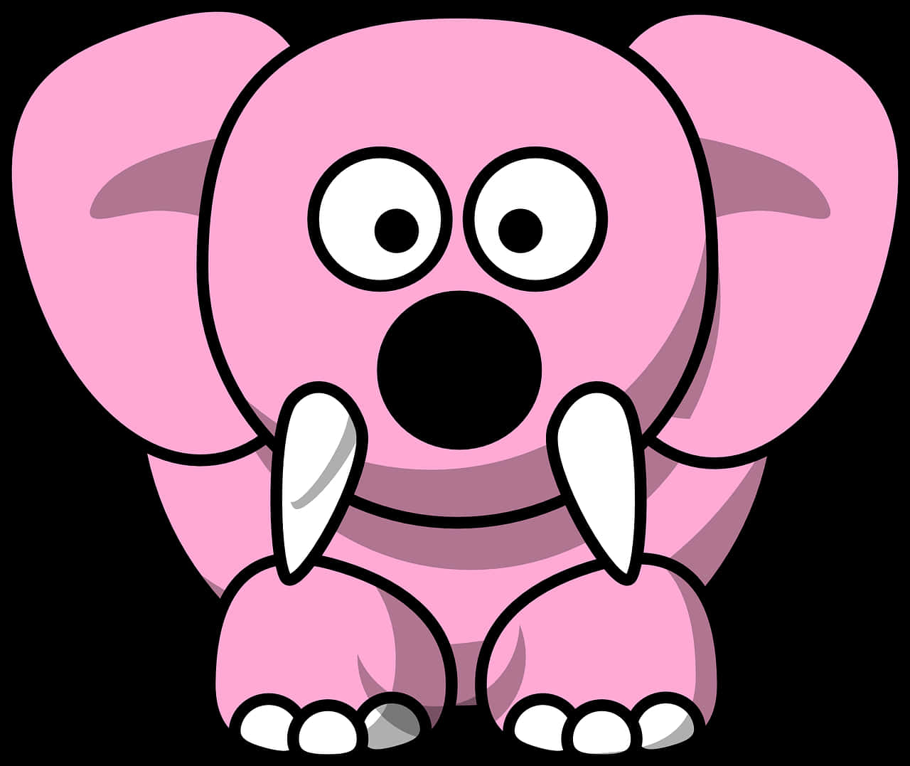 Cartoon Pink Elephant Character