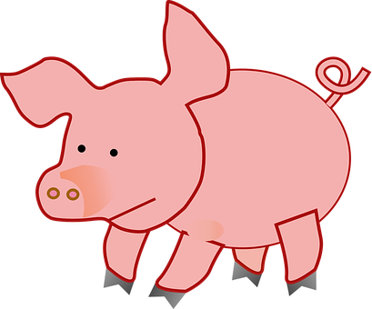 Cartoon Pink Pig Illustration