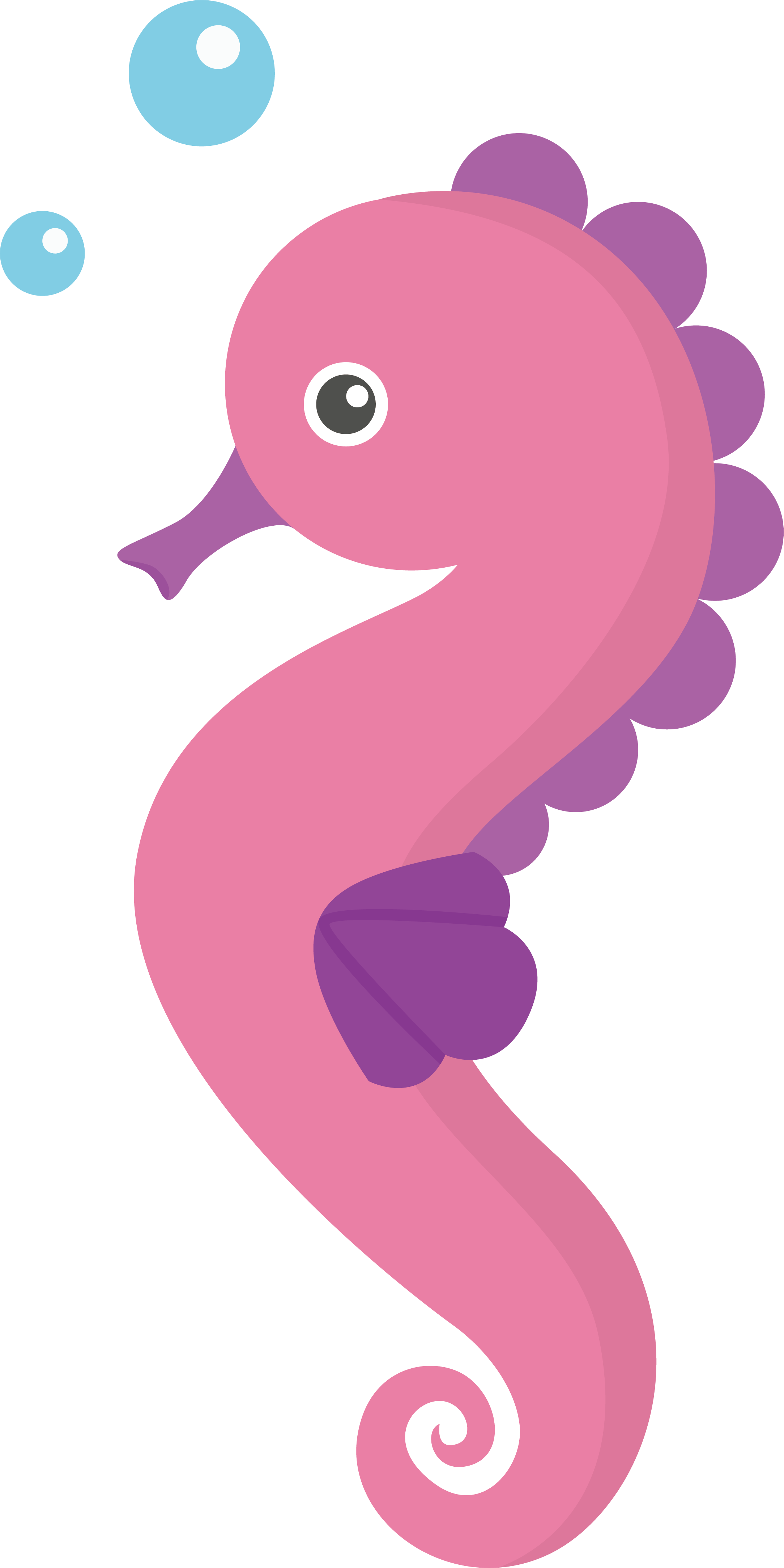 Cartoon Pink Seahorse