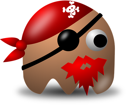 Cartoon Pirate Emoji Graphic PNG with transparent background