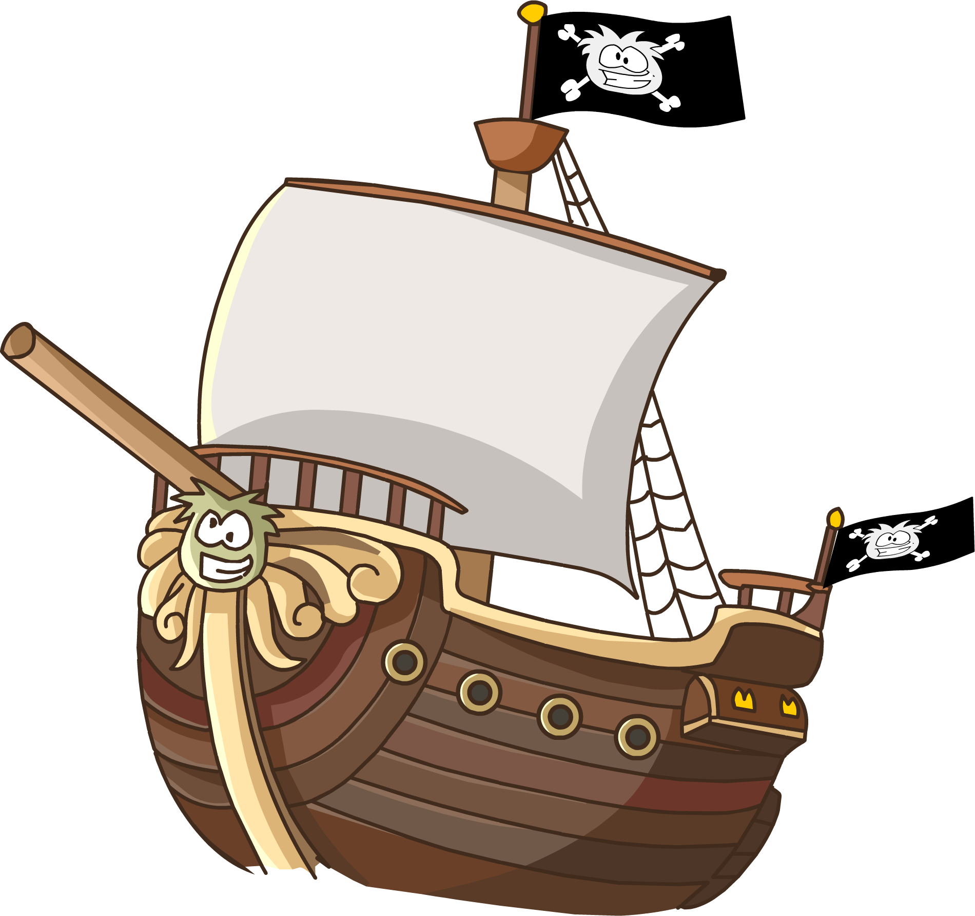 Cartoon Ship Piracy Clip Art - Pirate Ship Cartoon Free, HD Png Download PNG with transparent background