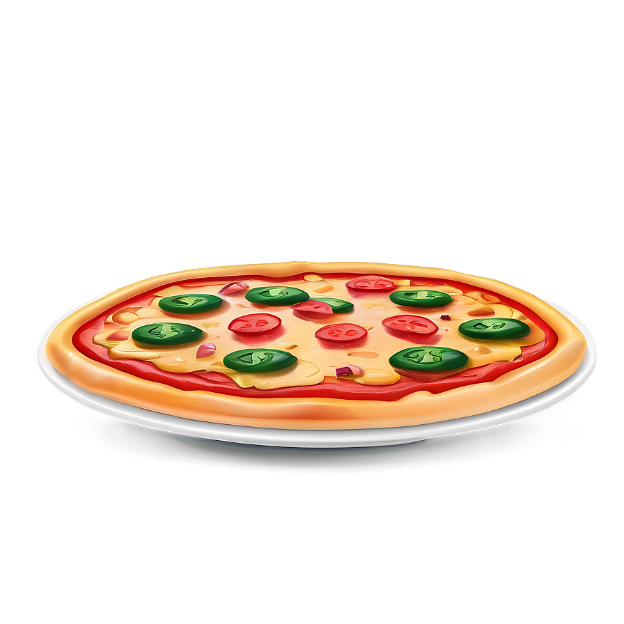 Cartoon Pizza On Plate Png Hpv16