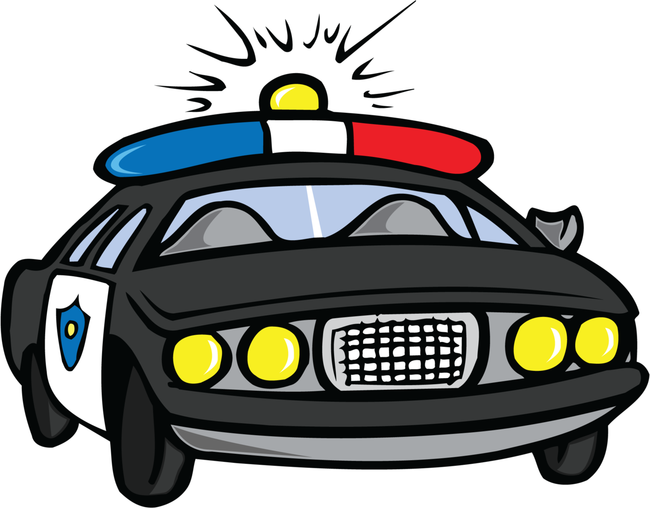 Cartoon Police Car With Siren