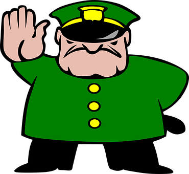 Cartoon Police Officer Gesture Stop PNG with transparent background