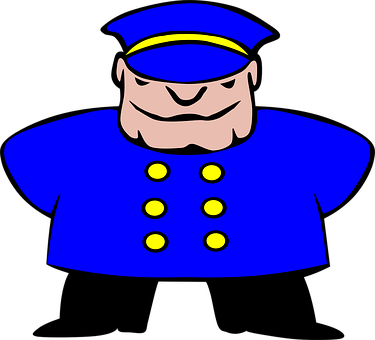 Cartoon Police Officer Illustration PNG with transparent background