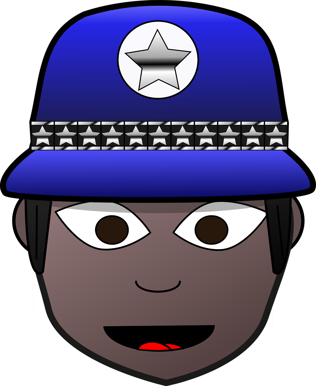 Cartoon Police Officer Portrait