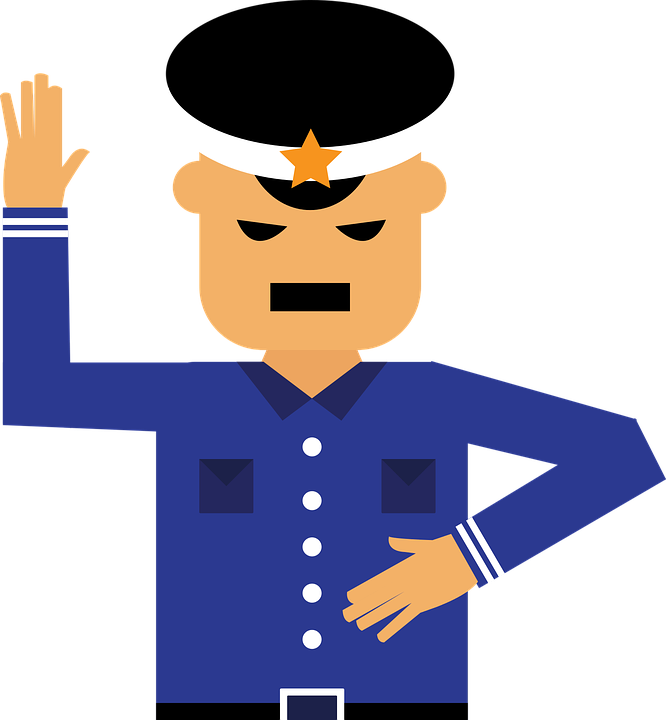 Cartoon Policeman Saluting